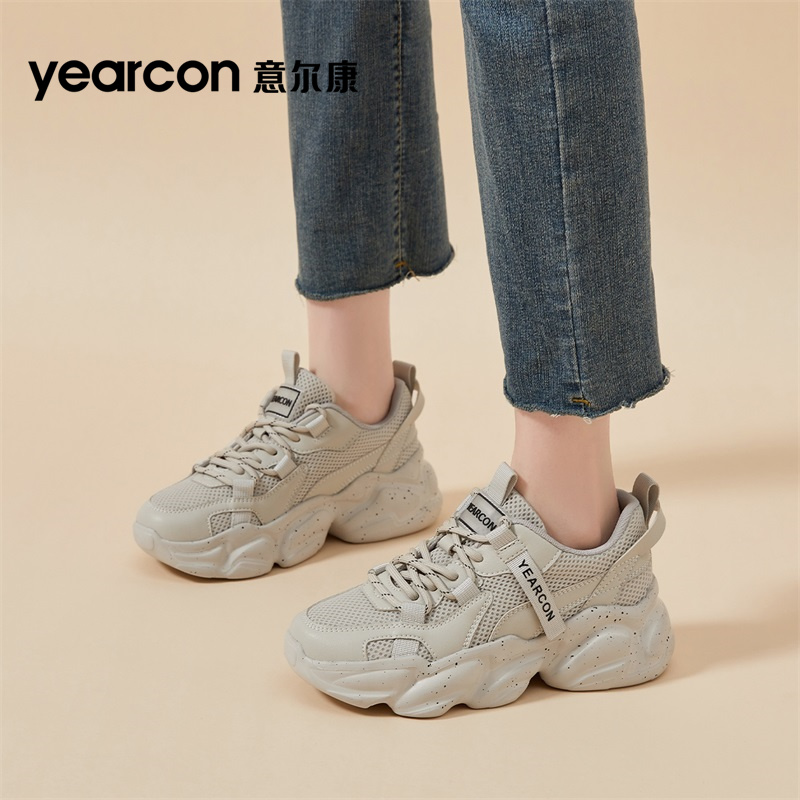 意尔康官方旗舰店网面厚底老爹鞋