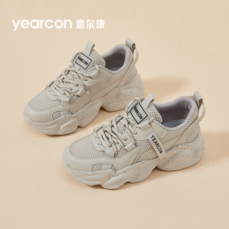 意尔康官方旗舰店网面厚底老爹鞋