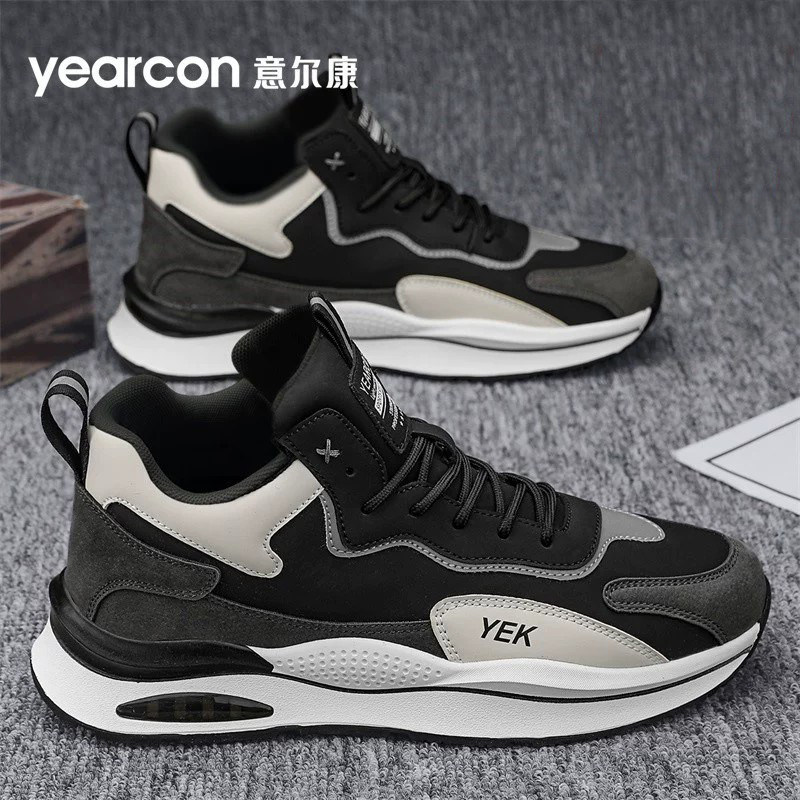 意尔康男鞋2026新款春秋冬季加绒棉百搭厚底老爹鞋爆款男士运动鞋