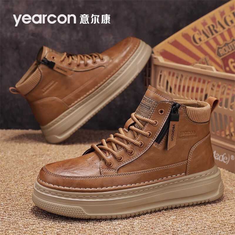 意尔康官方旗舰店高帮板鞋秋冬季