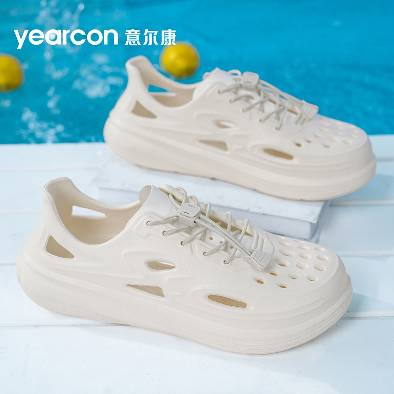 意尔康凉鞋男款2026新款夏季增高厚底防滑耐磨镂空休闲男士洞洞鞋