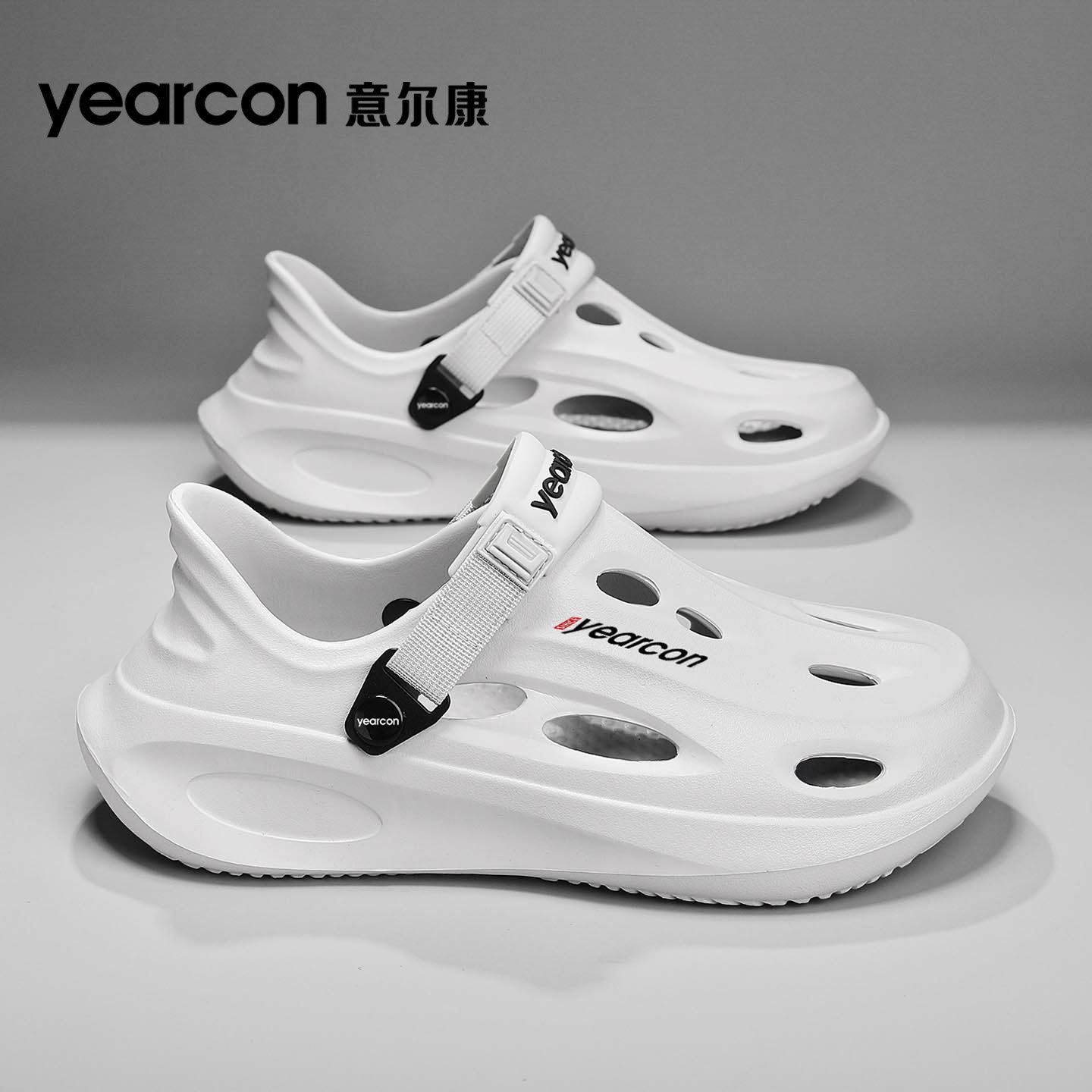 意尔康洞洞鞋夏季外穿透气运动男士全包拖鞋防滑户外沙滩涉水凉鞋