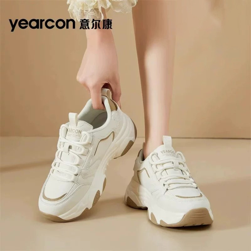 意尔康老爹鞋女2026新款春秋冬季加绒爆款百搭厚底运动休闲妈妈鞋