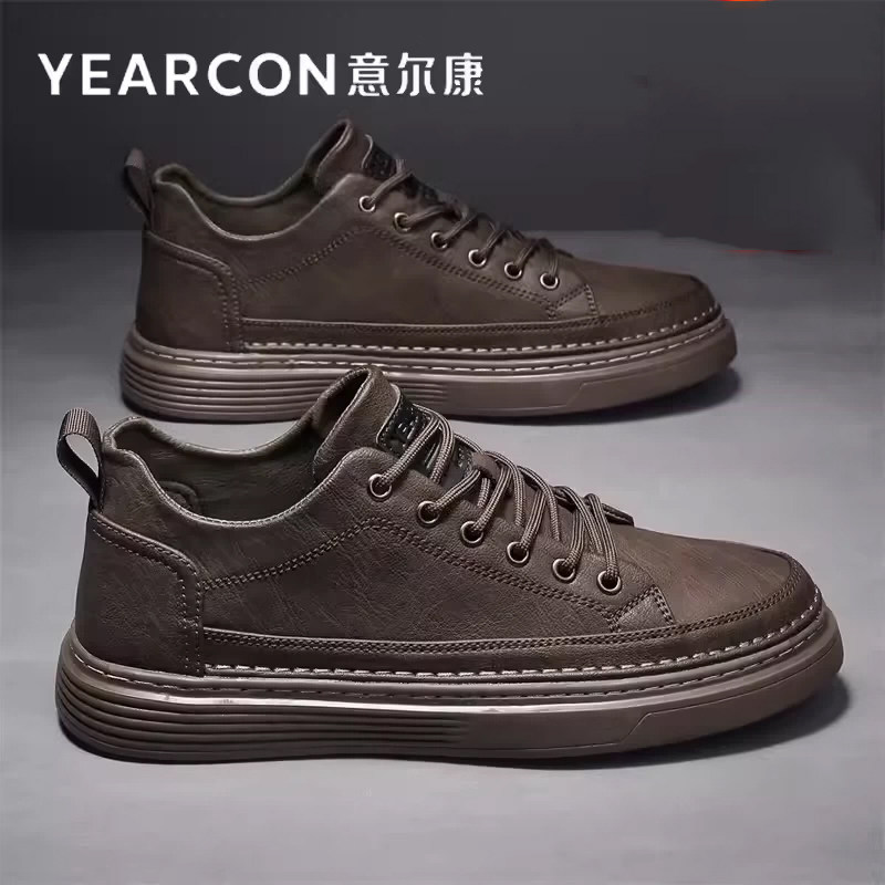 意尔康皮鞋男鞋2026新款夏季透气百搭爆款高端男士商务休闲板鞋