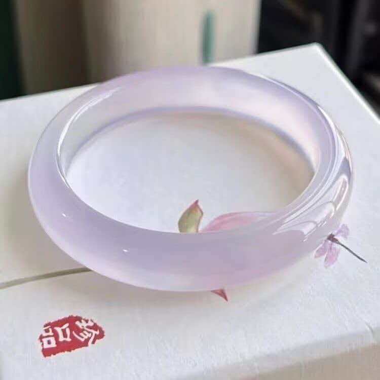 猫眼石手镯冰种玉髓手镯冰透芋泥啵啵紫玛瑙玉镯女款图片