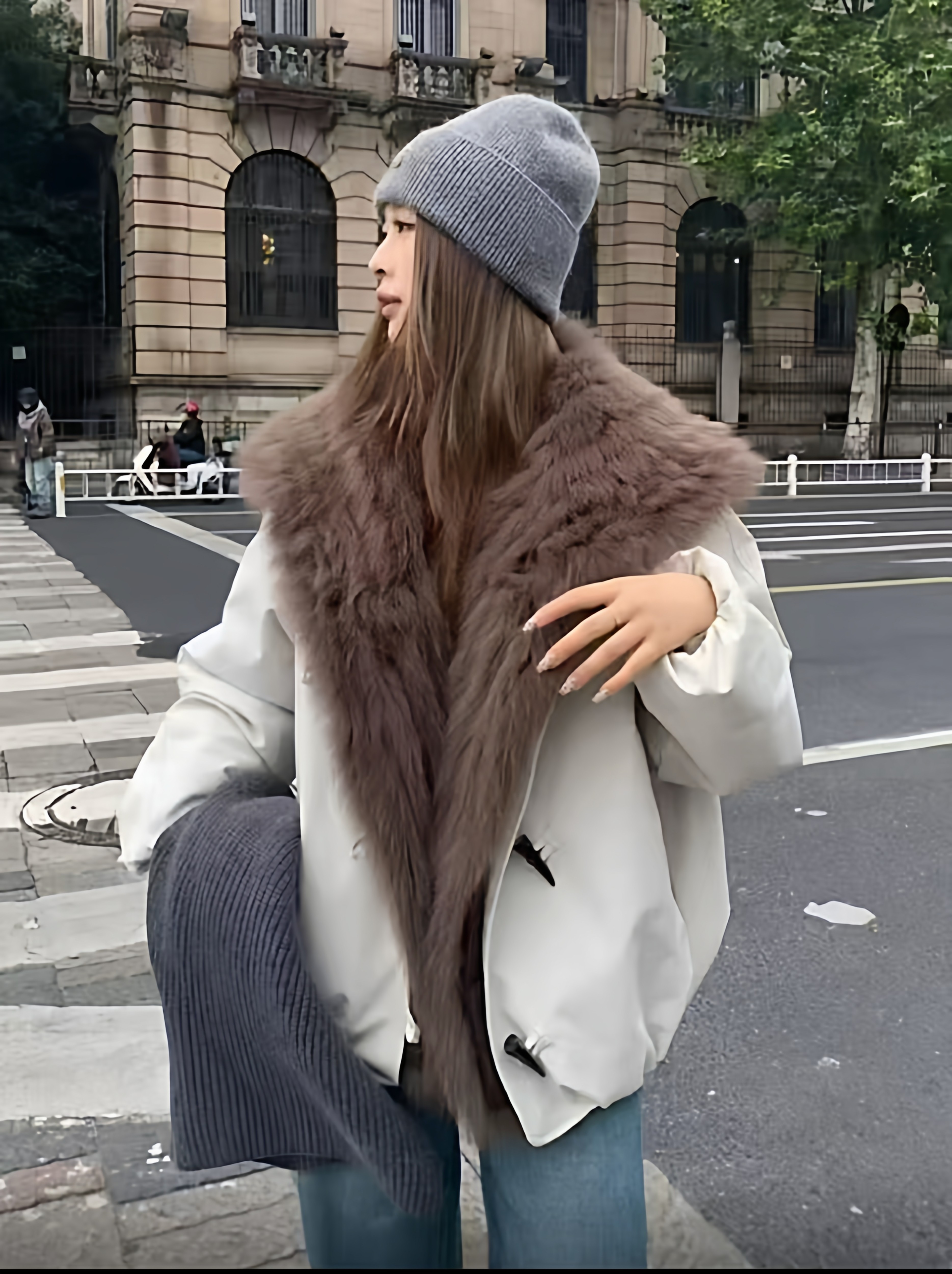 2025秋冬新款大翻领派克服夹棉女款冬宽松阔版小个子百搭爆款外套