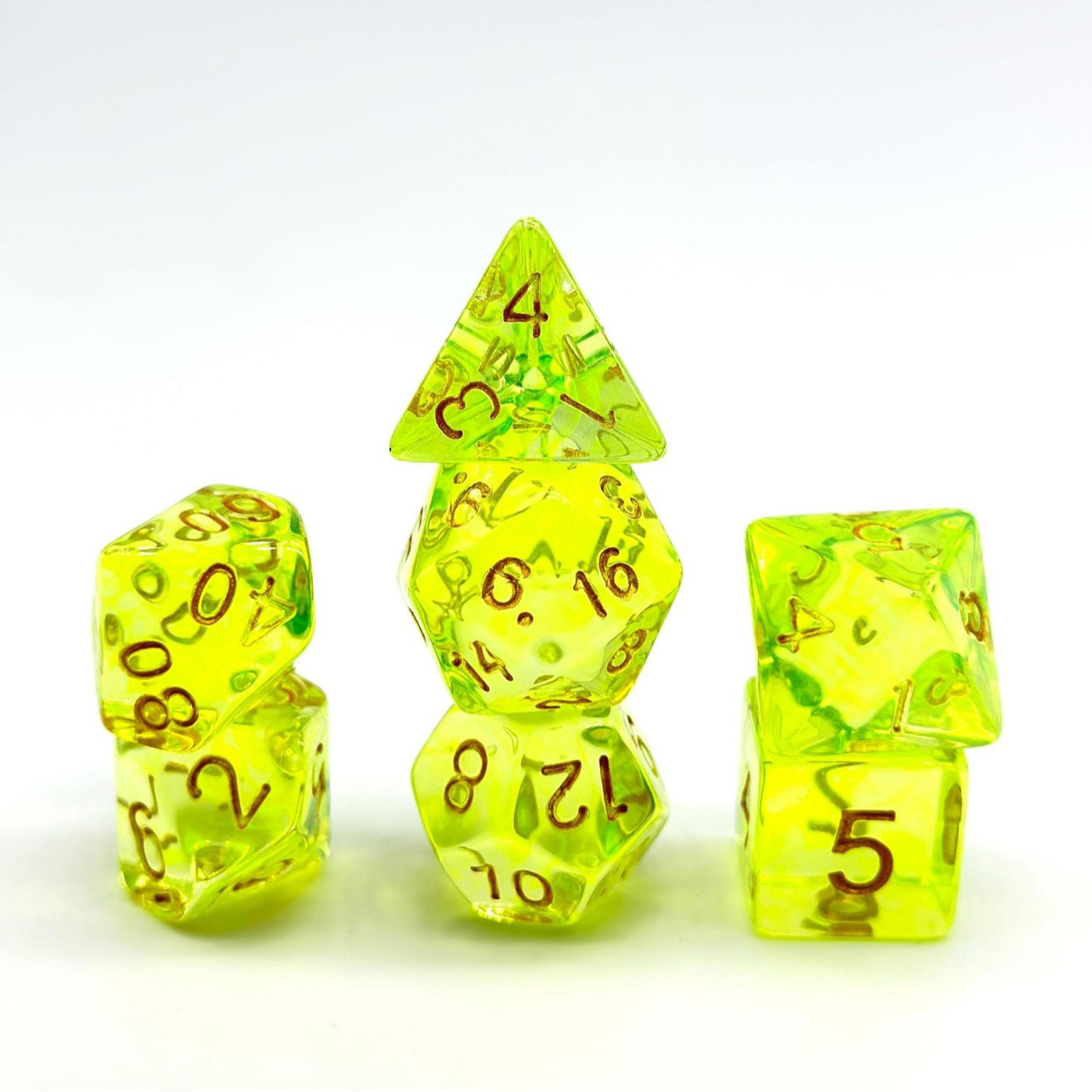 高品质水晶高透明骰子7粒桌游套装骰子DND跑团游戏道具多面20