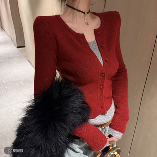 韩国东大门2025秋冬新款加厚撞色拼接假两件针织衫毛衣女潮