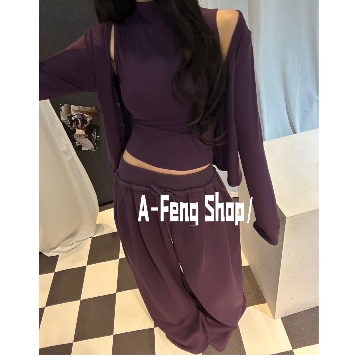 韩系高级慵懒休闲气质修身背心开衫长裤休闲运动套装女