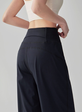 2025瑜伽裤女宽松休闲直筒阔腿裤子速干跑步训练垂感健身运动长裤