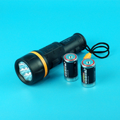 1号干电池大号橡胶手电筒led节能高亮长寿命7灯珠防水防尘前开1档