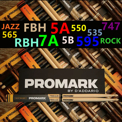 达达里奥 PROMARK鼓棒 美国山核桃木 TX5AW TX5BW TX7AW鼓槌特惠