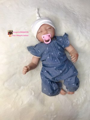 断码美国carters卡特夏季女宝宝短袖防牛仔连体衣可爱棉爬服