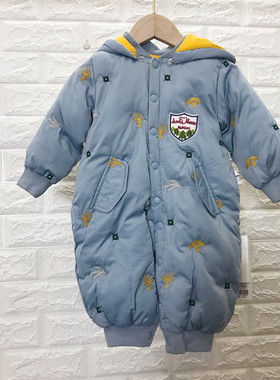 kadi bear卡迪熊2022冬季婴儿加棉连体衣刺绣加厚哈衣男女童爬服