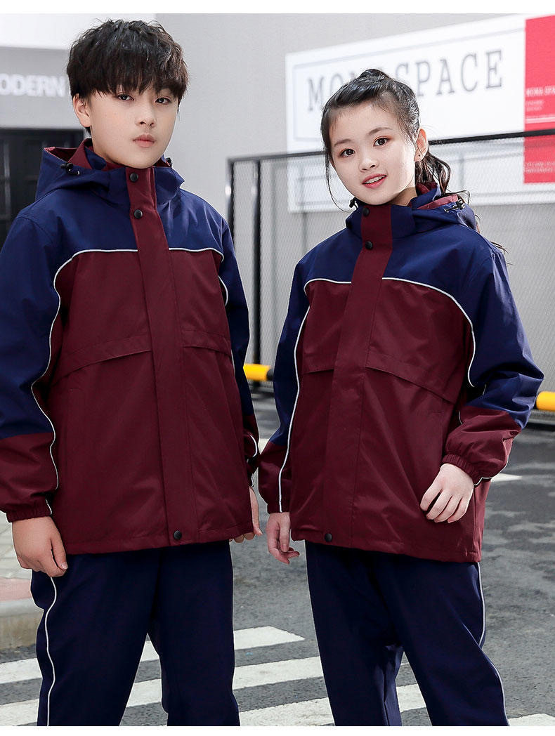 校服儿童小孩学生潮牌保暖可拆卸两件套三合一加绒冲锋衣防风保暖