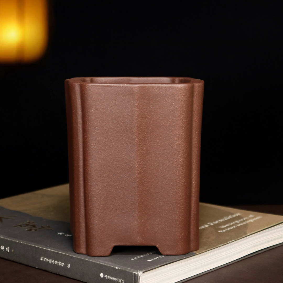 精品手工四方签筒紫砂花盆小兰花多肉云竹盆景盆悬崖盆栽花盆特价