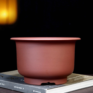 高端精品紫砂花盆圆形矮金钟盆景盆桌面君子兰金弹子内门竹绿植盆