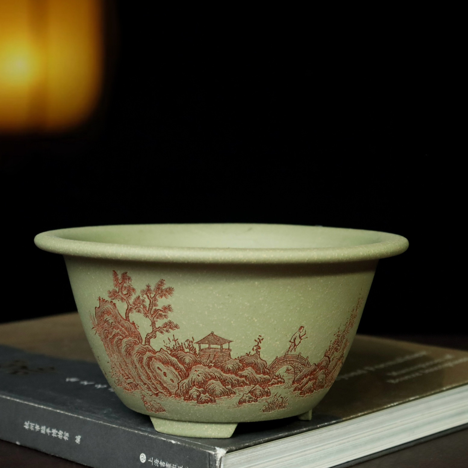 宜兴紫砂花盆特价盆景盆绿泥圆形多肉菖蒲云竹黄杨桌面盆栽绿植盆