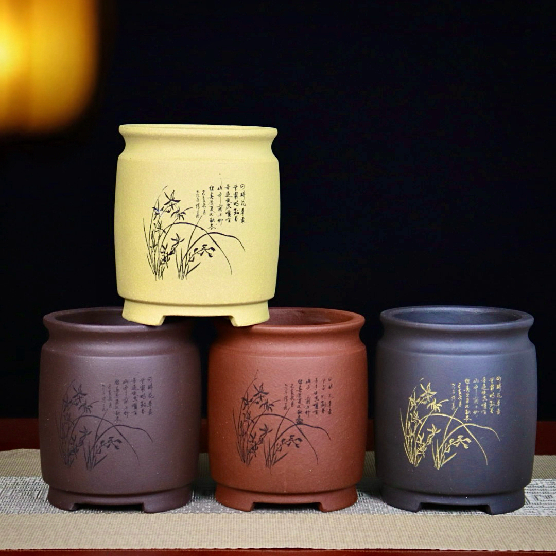 特价清仓紫砂花盆小兰花专用盆景盆多肉云竹蝴蝶兰君子兰盆栽透气