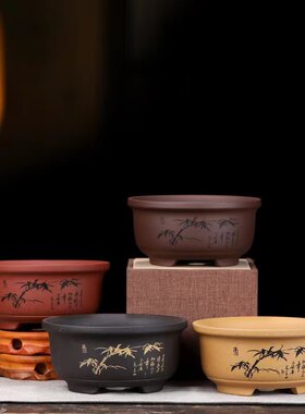 特价直销精品紫砂花盆小多肉盆景盆菖蒲云竹绿植盆栽盆金弹子碗盆