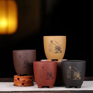 厂家直销紫砂花盆小多肉盆景盆矮兰花专用盆清仓特价绿植云竹菖蒲