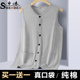 中老年人马甲居家老头衫 申本男士 坎肩 开衫 夏季 纯棉背心爸爸装 薄款