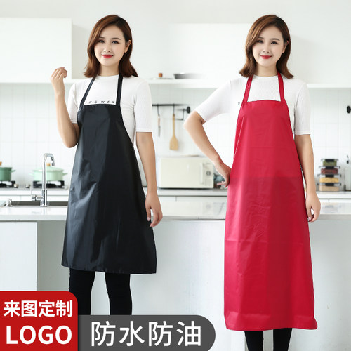 简约防水防油围裙女来图定制LOGO