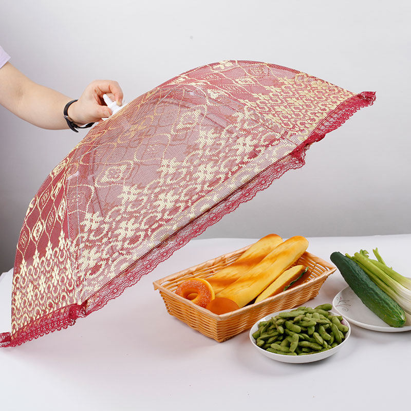 防苍蝇盖菜罩可折叠伞网纱厨房