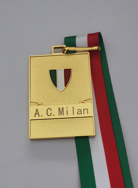 现货2022意甲AC米兰夺冠球迷 07年 03奖牌纪念品球迷装修收藏道具