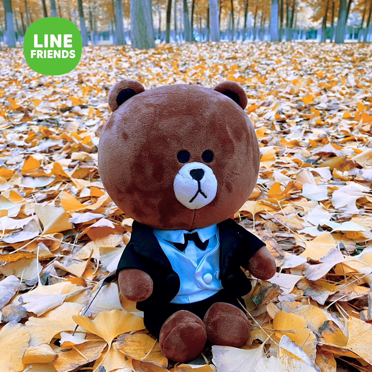 LINE FRIENDS布朗熊可妮兔情侣婚纱唐装玩偶公仔情人节圣诞节礼品