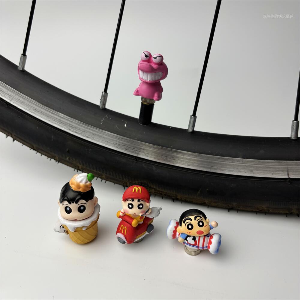 小新和鳄鱼山自行车气门帽，自行车装饰，山地公路自行车装饰配件