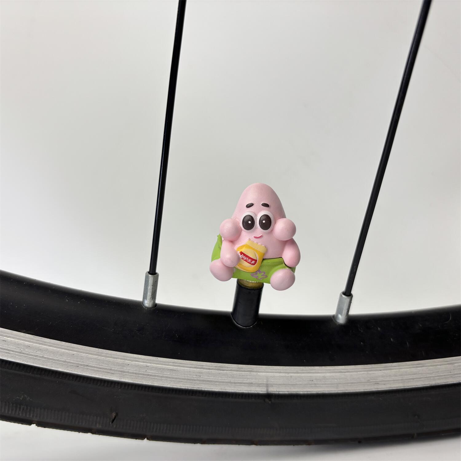 乐事派大星自行车通用气门帽装饰，山地公路儿童自行车装饰配件