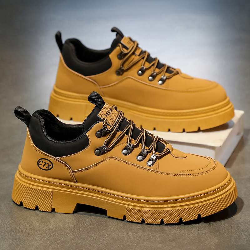 男鞋秋季2025新款户外工装马丁鞋黑色英伦上班工作休闲劳保鞋子男