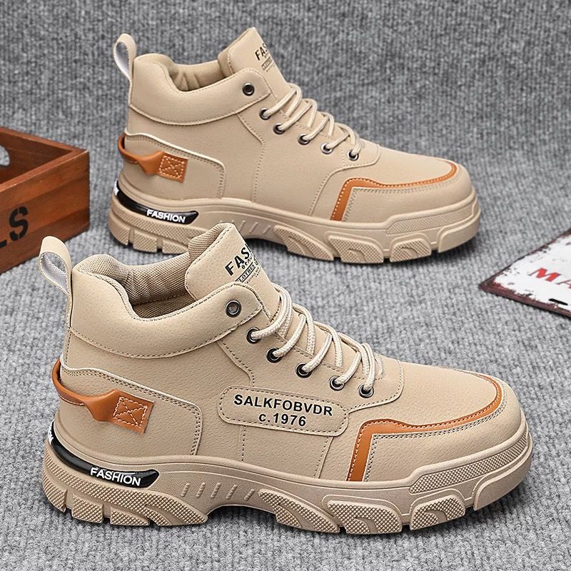 男鞋2025新款冬季劳保工地工作防水防滑耐磨运动休闲工装马丁潮鞋