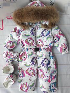 新款冬装宝宝连体羽绒服哈衣外出爬服出口俄罗斯中小大童可亲子