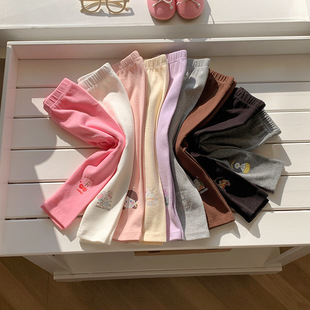 宝宝纯棉磨毛高弹力打底裤春秋新款女童外穿卡通软糯可爱长裤子潮