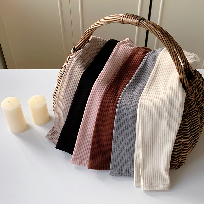 女童美拉德打底裤2025秋季新款洋气弹力外穿裤宝宝修身纯棉坑条裤