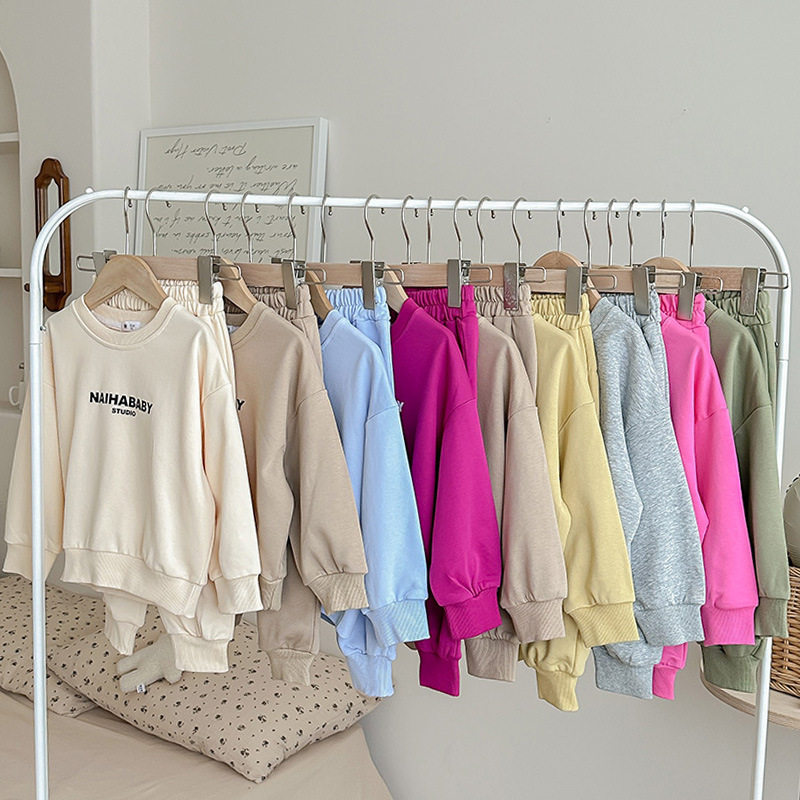 宝宝宽松套装2025春秋韩版男女童纯棉字母印花落肩卫衣长裤两件套,童装/婴儿装/亲子装,套装,淘宝优惠券,粉丝福利购,淘宝优惠卷