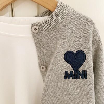 亲子装纯棉爱心不起球针织开衫潮