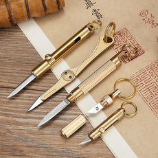 Туристический нож 便携拆快递的小刀子弹簧钥匙扣迷你锋利随身直弹出折叠伸缩高硬度 Okoutdoor