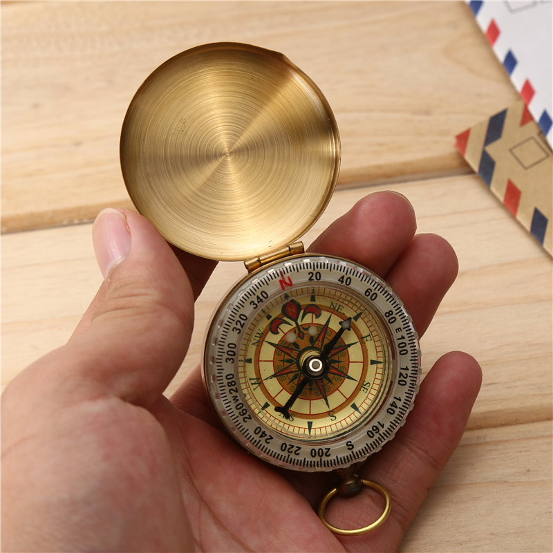 户外多功能指南针怀表高精度复古夜光防水运动车载用指北针罗盘仪