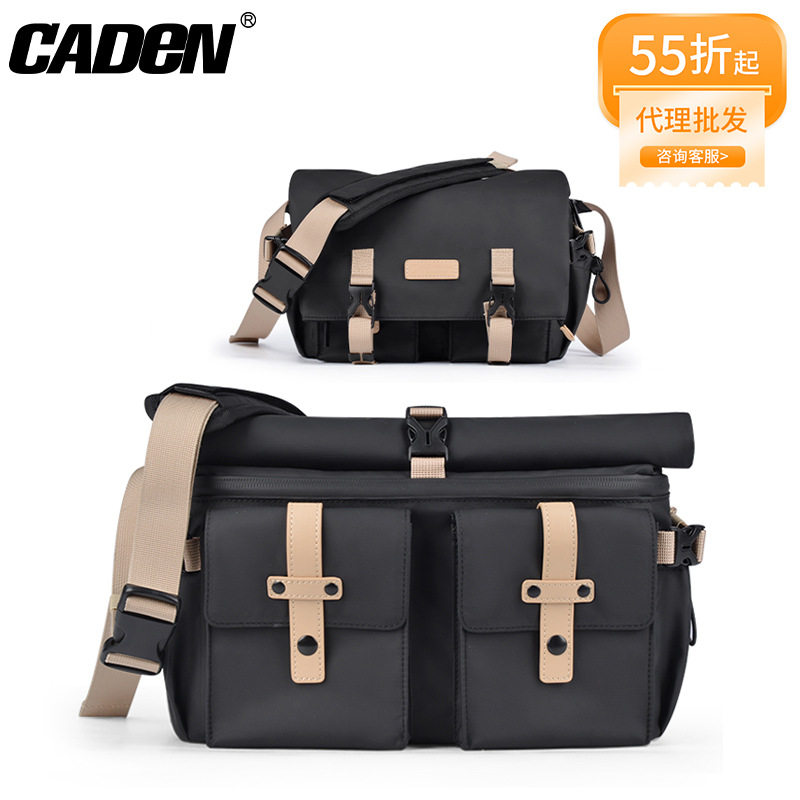 CADeN适用撞色单肩相机包 佳能户外抗震摄影包防泼水耐磨单反包包
