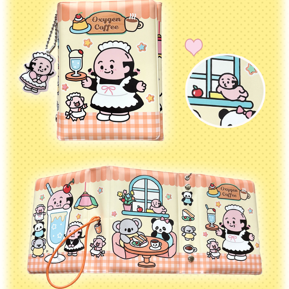 氧气实验室原创女仆咖啡馆哑光皮面手帐本