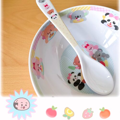 氧气实验室原创图案密胺牛奶碗酸奶碗沙拉碗勺