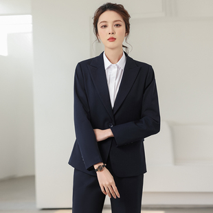 2025新款西装套装女黑色外套垫肩夏装职业装正装女大学生面试工作