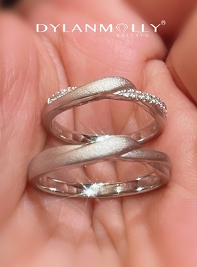 迪伦茉莉恋爱礼物绮梦之翼原创情侣戒指S925银镀18K金对戒定制