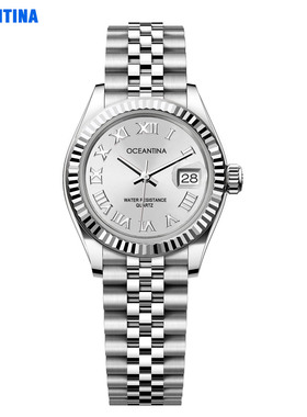 OCEANTINA 轻奢时尚女表不锈钢金色表盘钢带防水送女友生日七夕礼