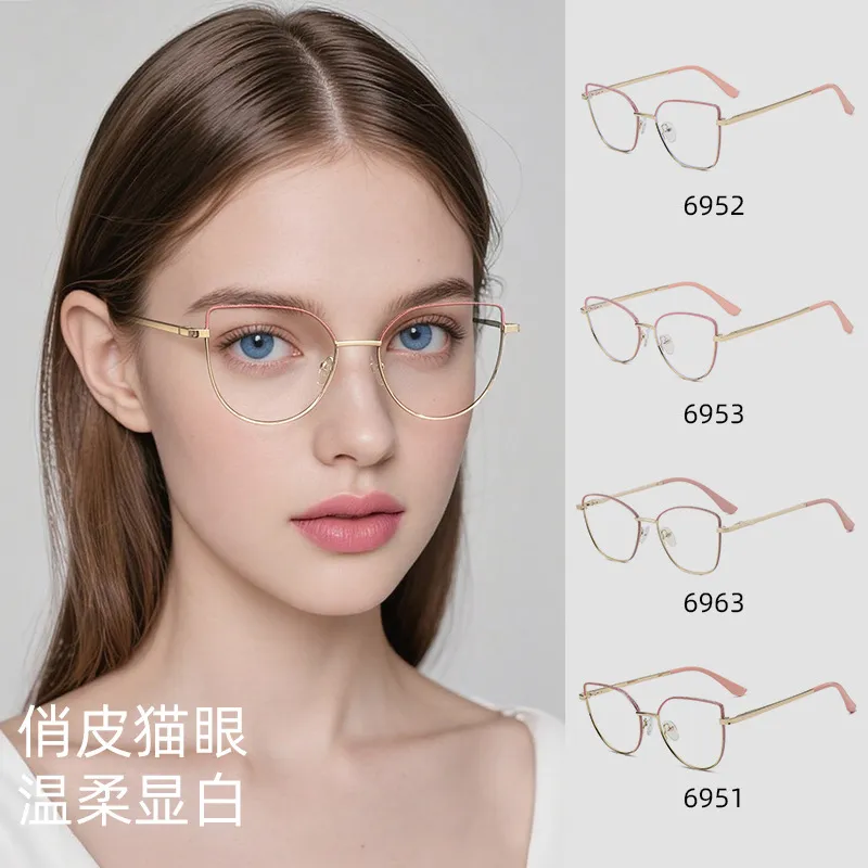 25跨境新品防蓝光眼镜潮流欧美金属全框眼镜框时尚光学镜近视眼镜