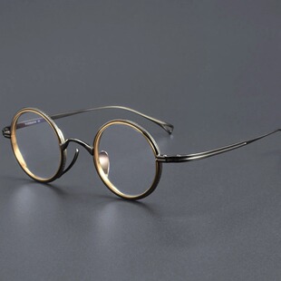 万年龟同款KMN123超轻日系复古眼镜框近视镜圆框纯钛高级感眼镜架