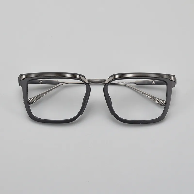 小众手工复古男生粗黑框眼镜架大脸方框纯钛近视眼镜框男款潮痞帅